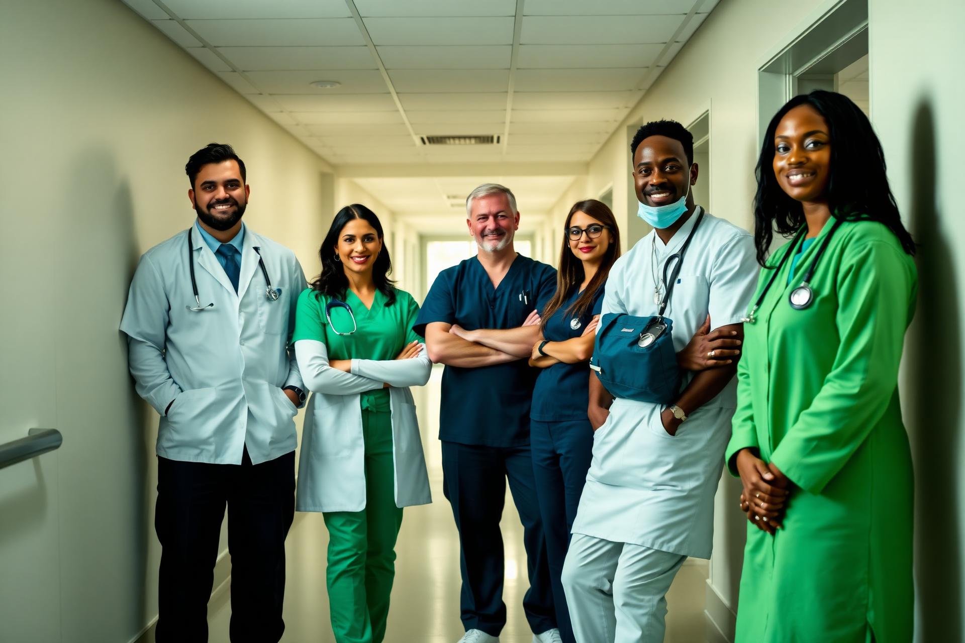 Diverse healthcare professionals